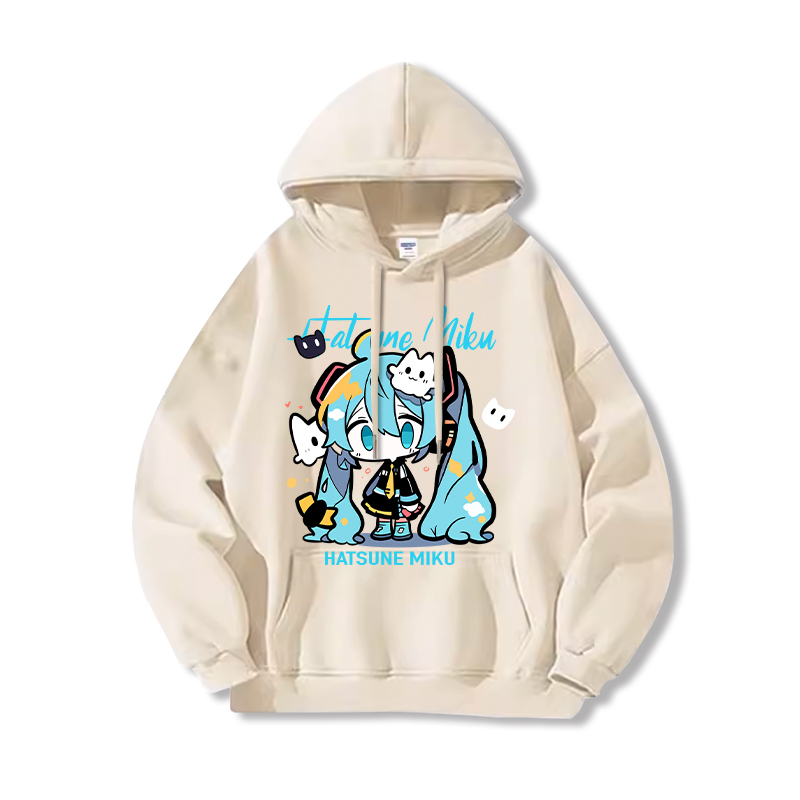 初音未來新款 親子情侶男女連帽衛衣