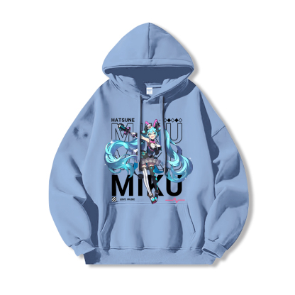 初音未來新款 親子情侶男女連帽衛衣