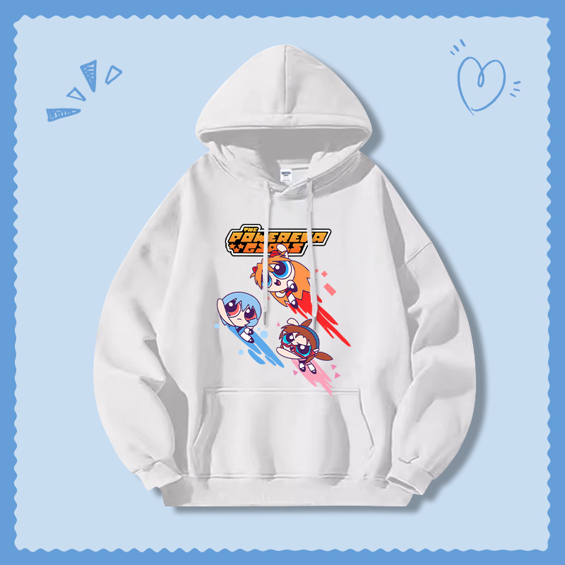 飛天小女警新款 親子情侶男女連帽衛衣