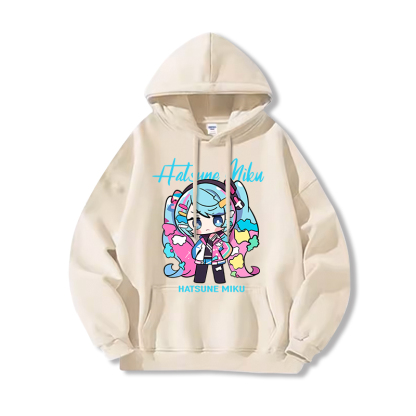 初音未來新款 親子情侶男女連帽衛衣