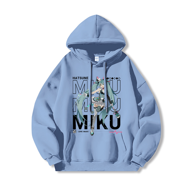 初音未來新款 親子情侶男女連帽衛衣