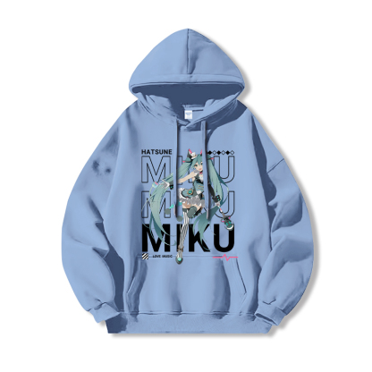 初音未來新款 親子情侶男女連帽衛衣