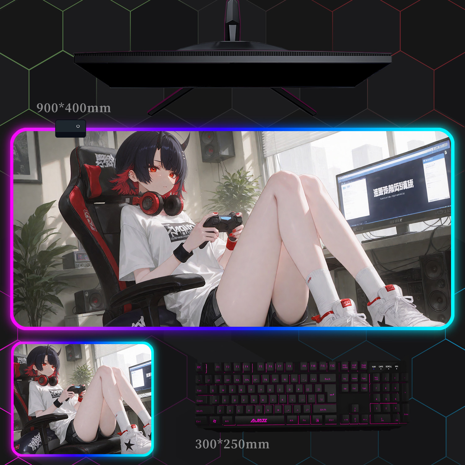 絕區零 主題桌墊 布質滑鼠墊