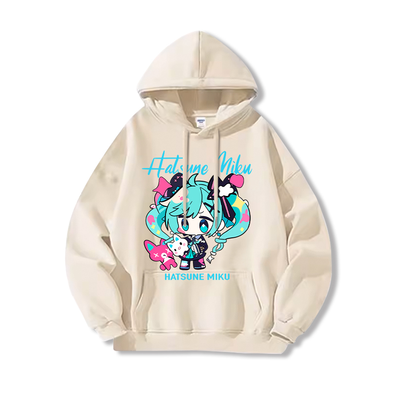 初音未來新款 親子情侶男女連帽衛衣