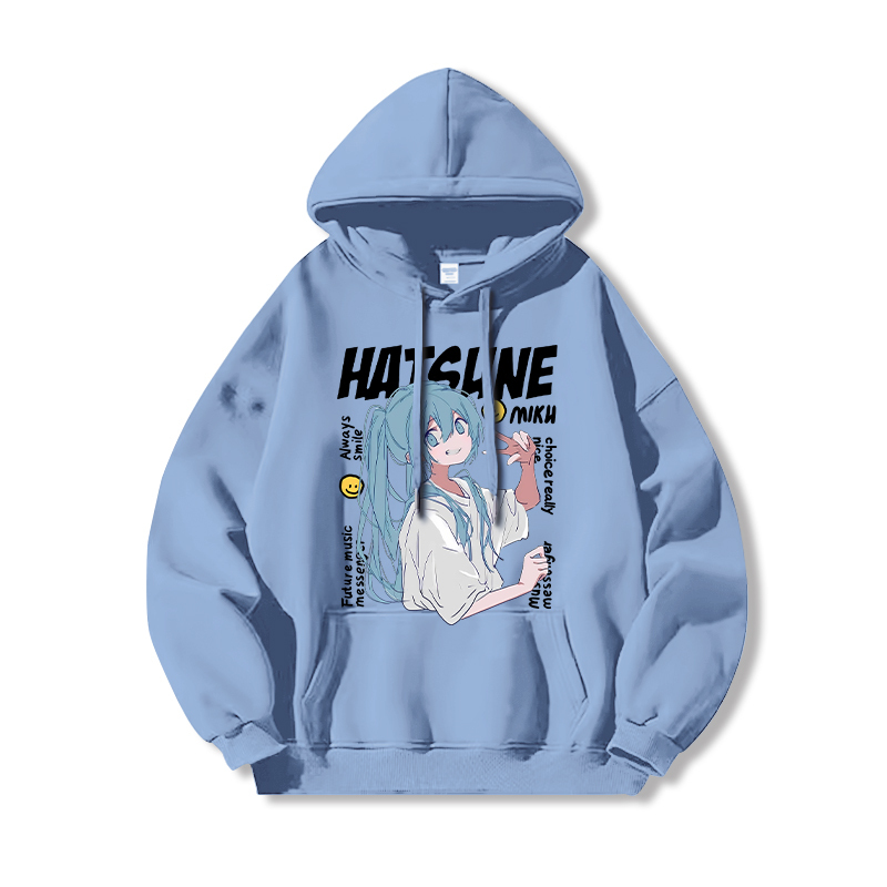 初音未來新款 親子情侶男女連帽衛衣