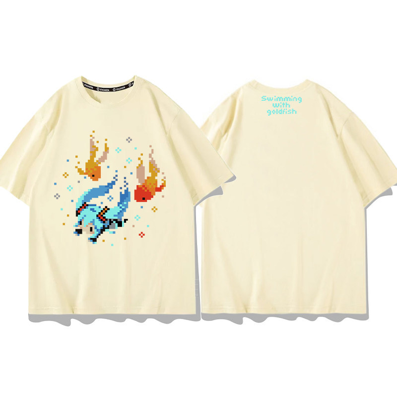 初音未來 2026親子情侶男女同款 印花短袖T恤