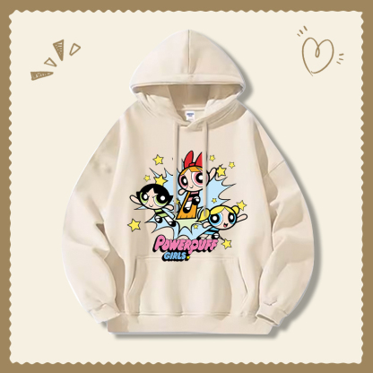 飛天小女警新款 親子情侶男女連帽衛衣