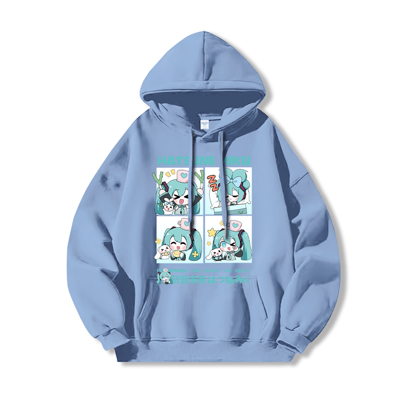 初音未來新款 親子情侶男女連帽衛衣