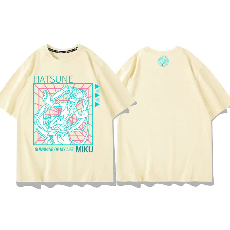 初音未來 2026親子情侶男女同款 印花短袖T恤