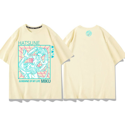 初音未來 2026親子情侶男女同款 印花短袖T恤