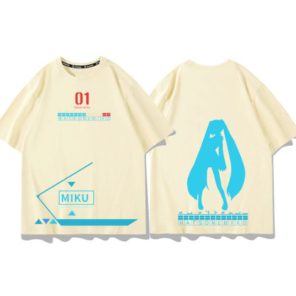 初音未來 2026親子情侶男女同款 印花短袖T恤