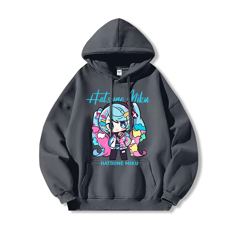 初音未來新款 親子情侶男女連帽衛衣