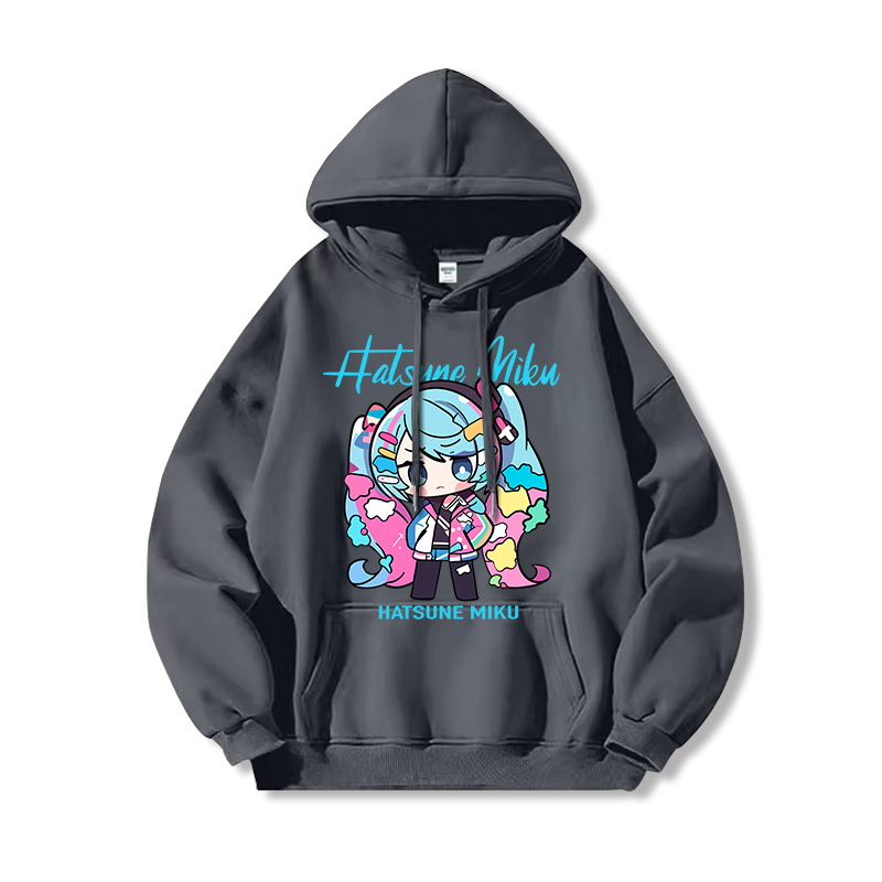 初音未來新款 親子情侶男女連帽衛衣