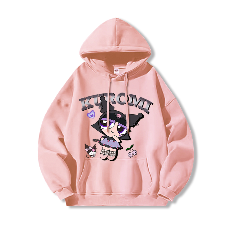 三麗鷗X飛天小女警新款 親子情侶男女連帽衛衣