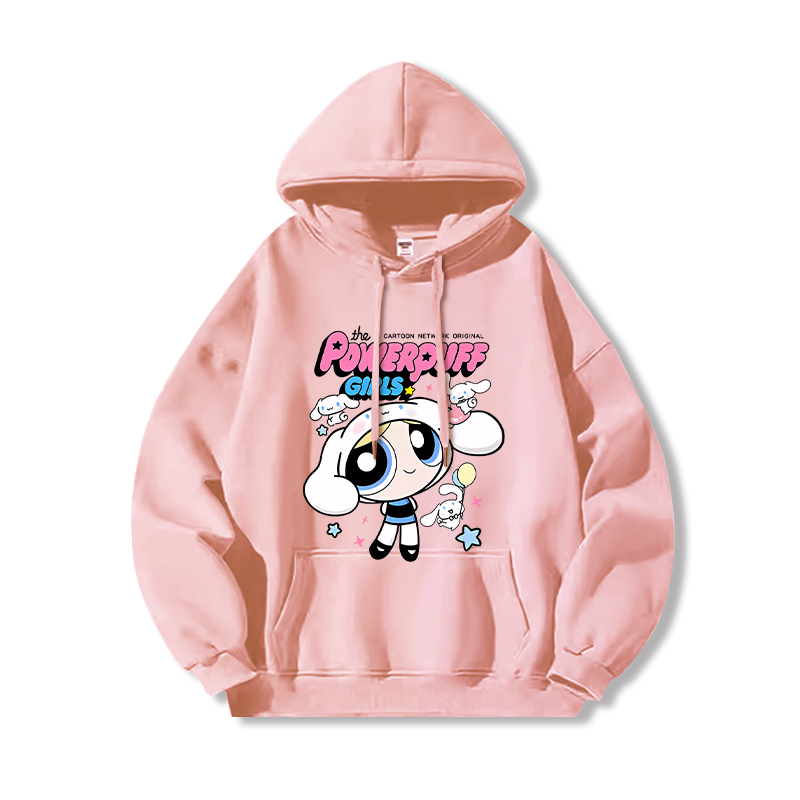 三麗鷗X飛天小女警新款 親子情侶男女連帽衛衣