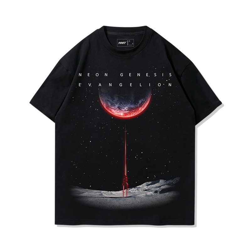 EVA朗基努斯之槍水洗做舊 2026親子情侶男女同款 印花水洗短袖