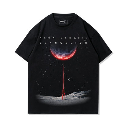 EVA朗基努斯之槍水洗做舊 2026親子情侶男女同款 印花水洗短袖