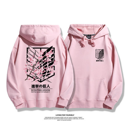 進擊的巨人 自由之翼櫻花親子情侶男女連帽衛衣