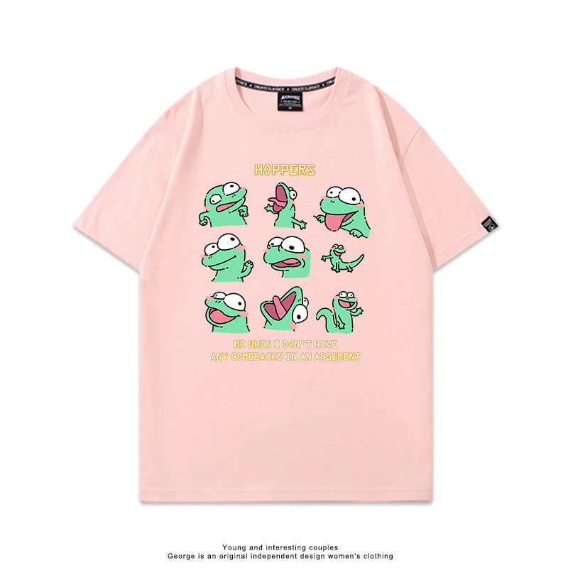 河狸世界 2026親子情侶男女同款 印花短袖T恤