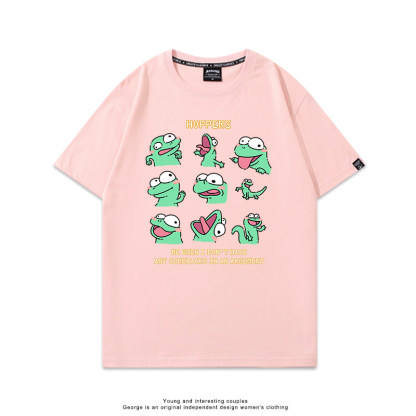 河狸世界 2026親子情侶男女同款 印花短袖T恤