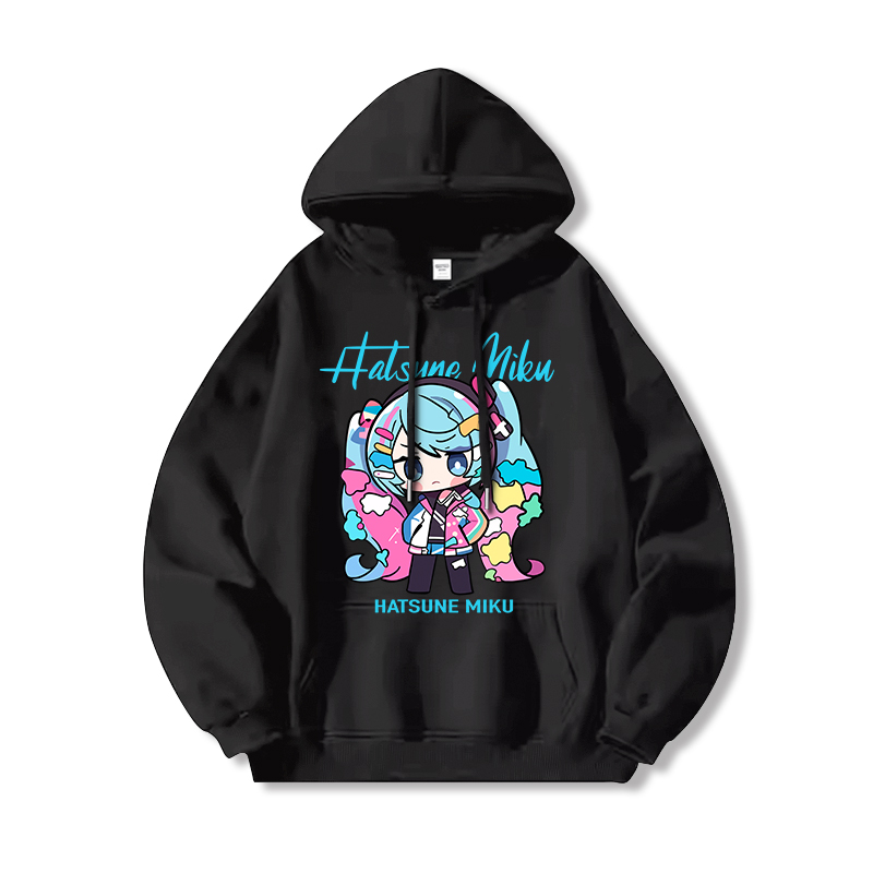 初音未來新款 親子情侶男女連帽衛衣