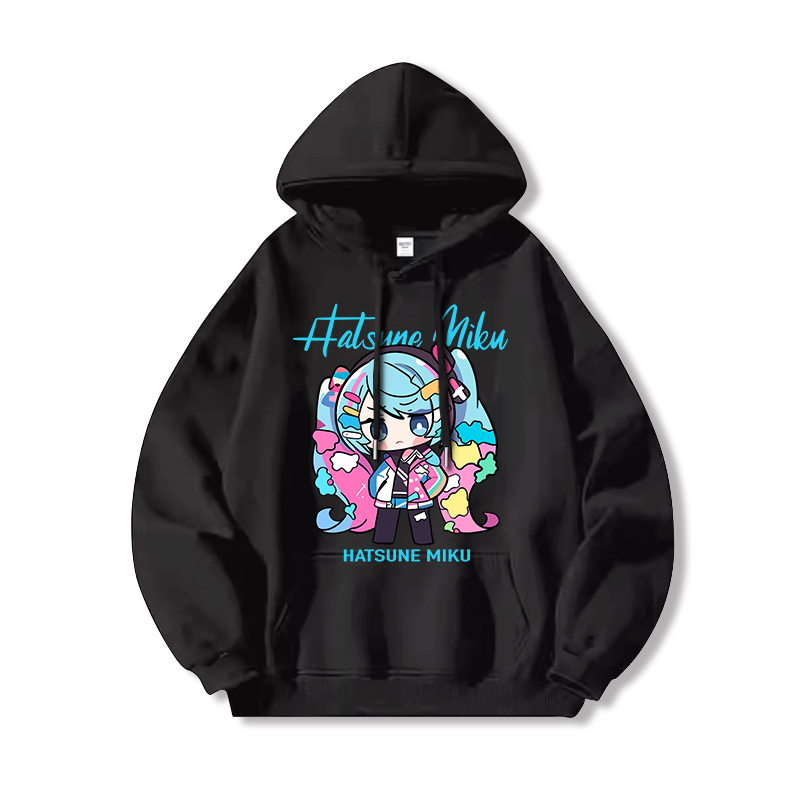 初音未來新款 親子情侶男女連帽衛衣