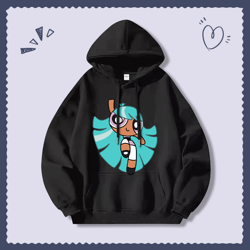 飛天小女警新款 親子情侶男女連帽衛衣