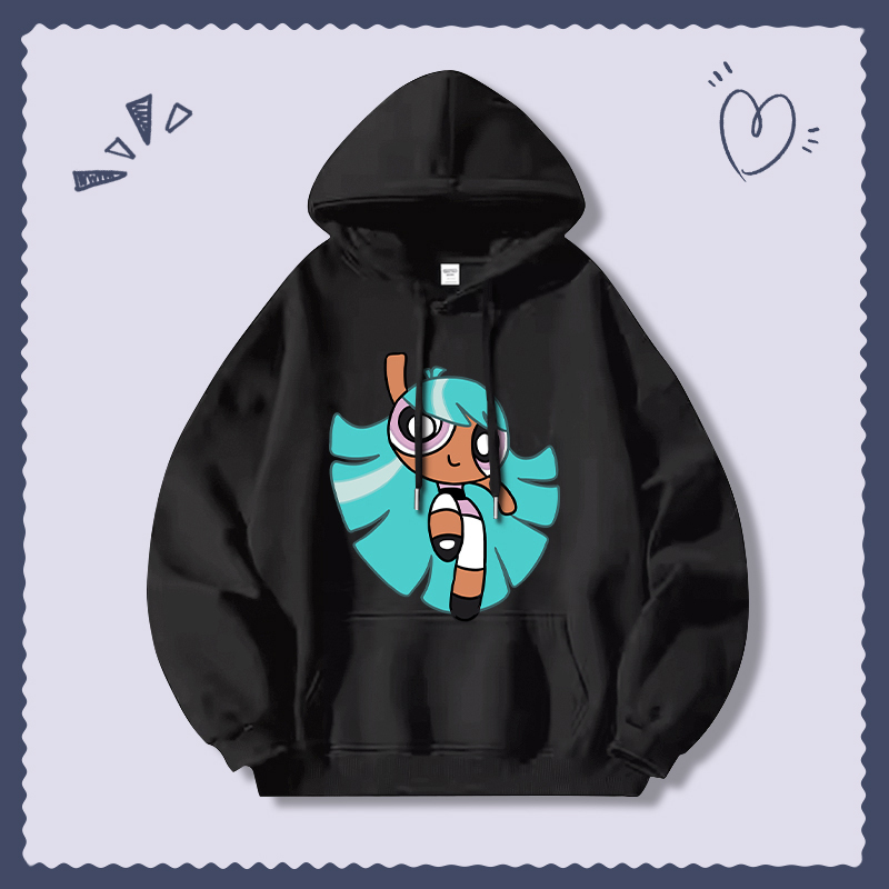 飛天小女警新款 親子情侶男女連帽衛衣