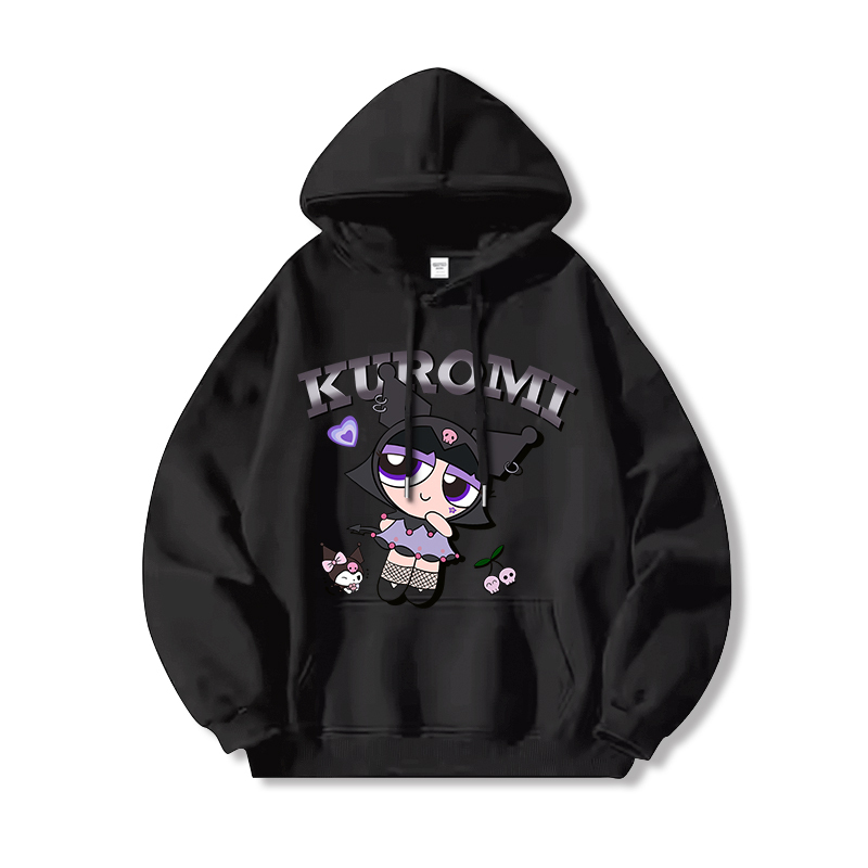 三麗鷗X飛天小女警新款 親子情侶男女連帽衛衣