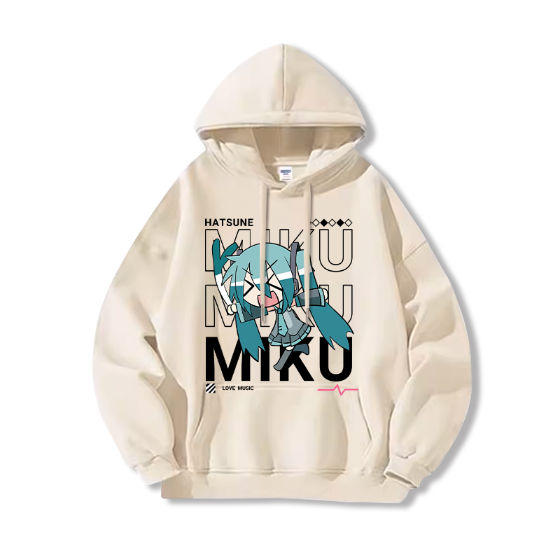 初音未來新款 親子情侶男女連帽衛衣