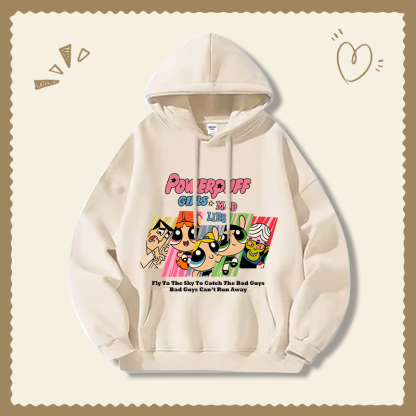 飛天小女警新款 親子情侶男女連帽衛衣