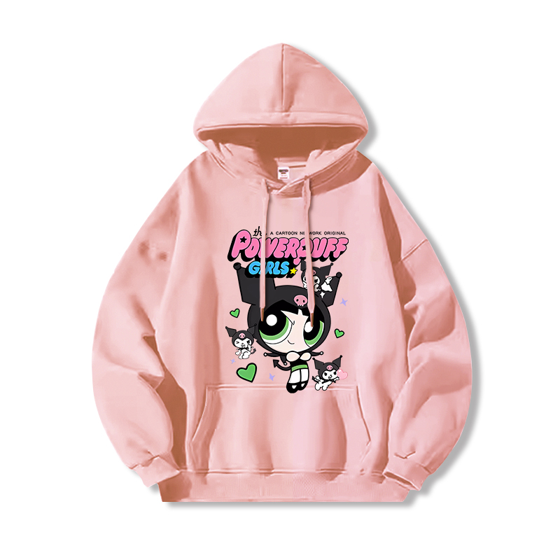 三麗鷗X飛天小女警新款 親子情侶男女連帽衛衣