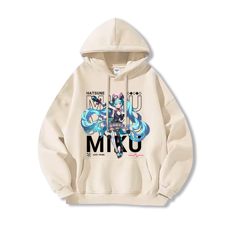 初音未來新款 親子情侶男女連帽衛衣