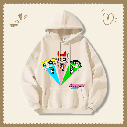 飛天小女警新款 親子情侶男女連帽衛衣