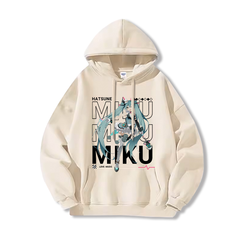 初音未來新款 親子情侶男女連帽衛衣