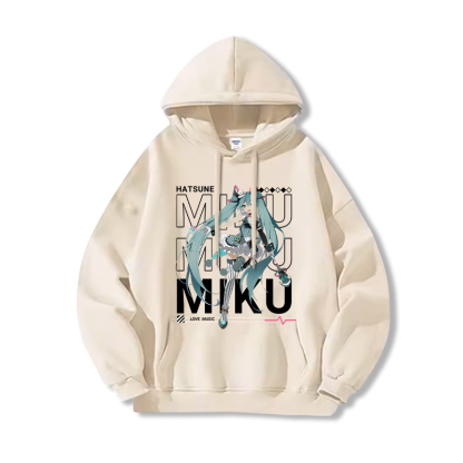 初音未來新款 親子情侶男女連帽衛衣