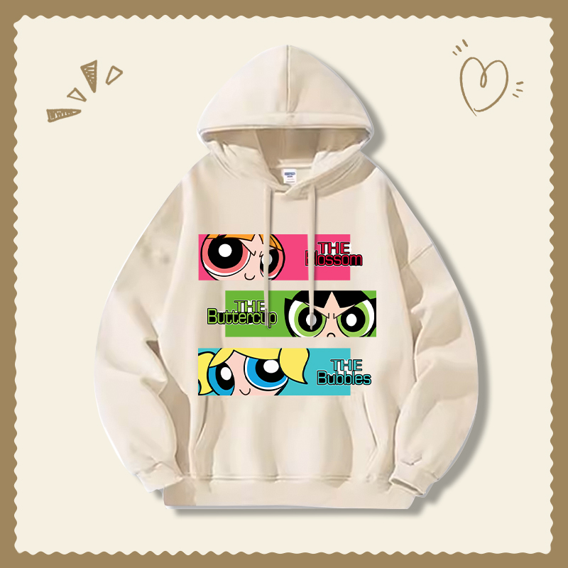 飛天小女警新款 親子情侶男女連帽衛衣