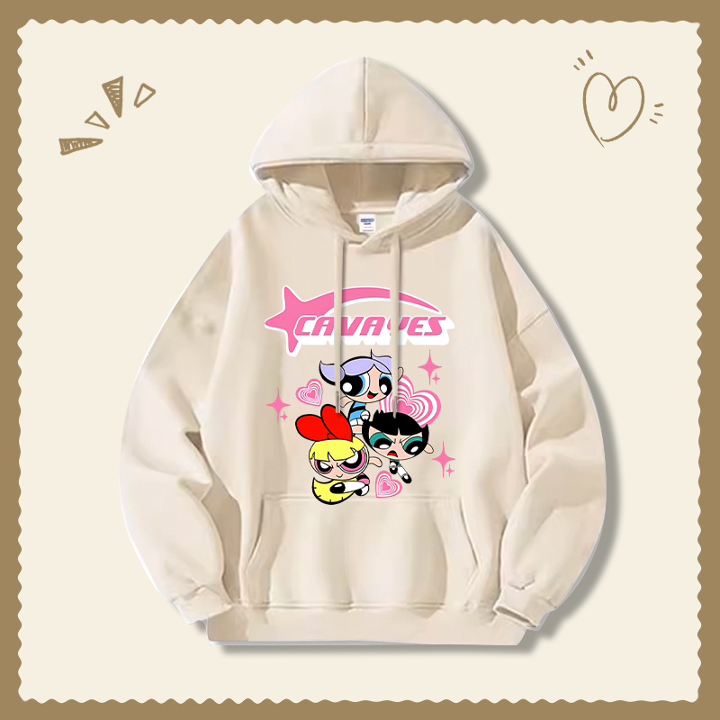 飛天小女警新款 親子情侶男女連帽衛衣