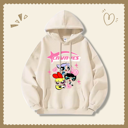 飛天小女警新款 親子情侶男女連帽衛衣