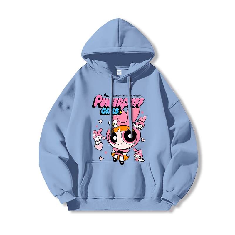 三麗鷗X飛天小女警新款 親子情侶男女連帽衛衣