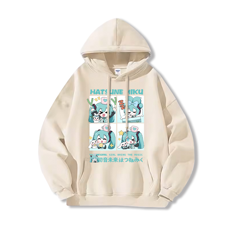 初音未來新款 親子情侶男女連帽衛衣
