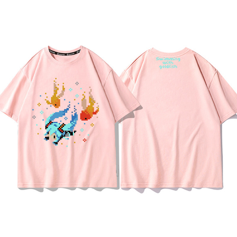 初音未來 2026親子情侶男女同款 印花短袖T恤