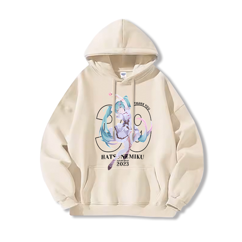 初音未來新款 親子情侶男女連帽衛衣