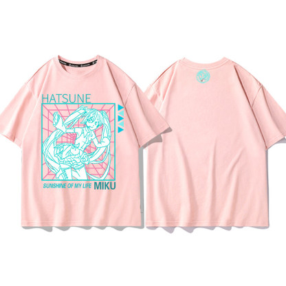 初音未來 2026親子情侶男女同款 印花短袖T恤
