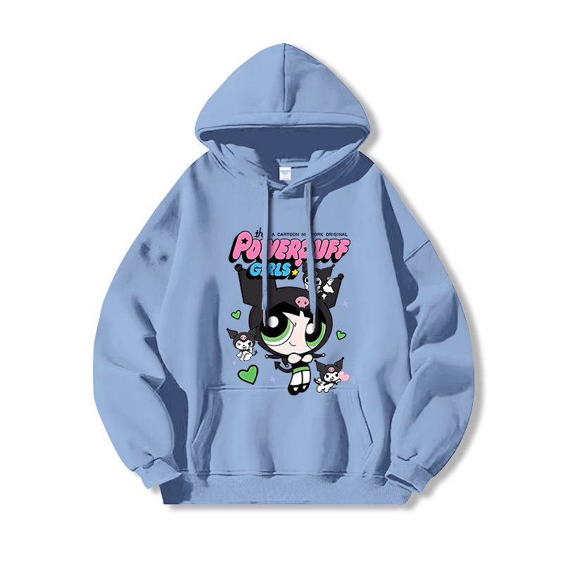 三麗鷗X飛天小女警新款 親子情侶男女連帽衛衣