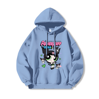 三麗鷗X飛天小女警新款 親子情侶男女連帽衛衣