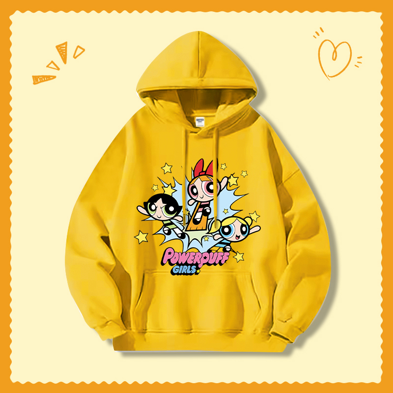 飛天小女警新款 親子情侶男女連帽衛衣