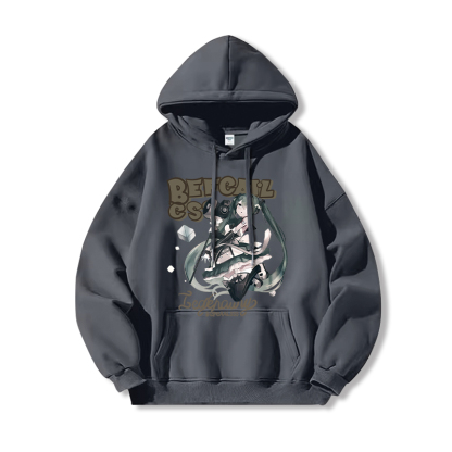 初音未來新款 親子情侶男女連帽衛衣