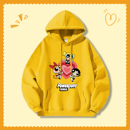 飛天小女警新款 親子情侶男女連帽衛衣