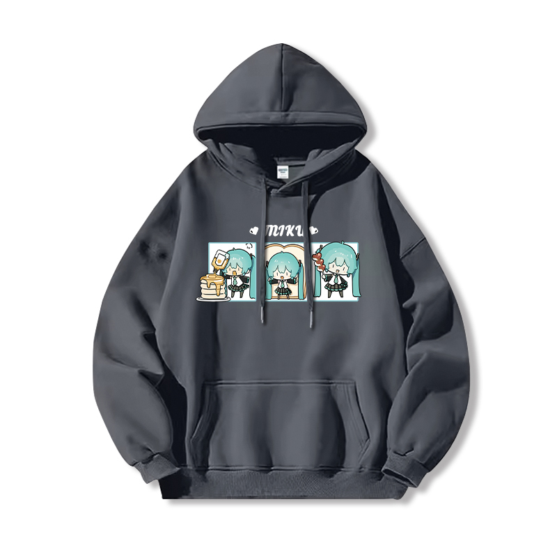 初音未來新款 親子情侶男女連帽衛衣